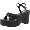 Steve Madden Mella Womens Buckle Faux Leather Platform Sandals In Black