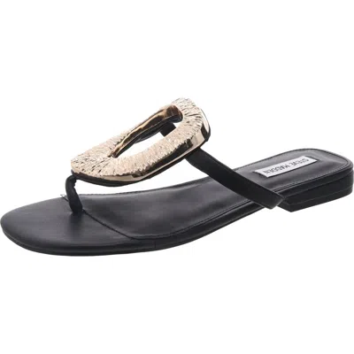 Steve Madden Melo Womens Solid Man Made Thong Sandals In Black