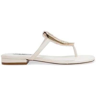 Steve Madden Melo Womens Solid Man Made Thong Sandals In White