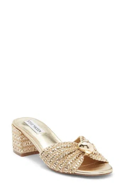 Steve Madden Melodee Woven Slide Sandal In Gold