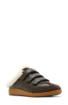 Steve Madden Memento Faux Shearling Lined Mule Sneaker In Brown Suede