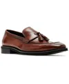 Steve Madden Men's Gray Tassel Leather Loafer In Tan Leather