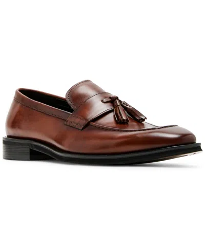 Steve Madden Men's Gray Tassel Leather Loafer In Tan Leather