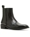Steve Madden Men's Hyphen Side-zip Leather Dress Boot In Black Leather