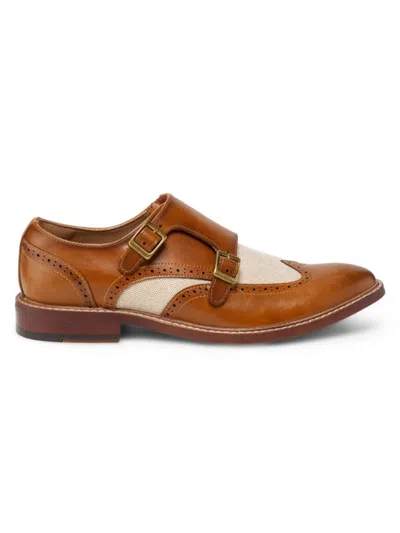 Steve Madden Men's Karell Brogue Monk Strap Shoes In Brown