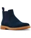 Steve Madden Persee Mens Comfort Insole Suede Booties In Navy Suede