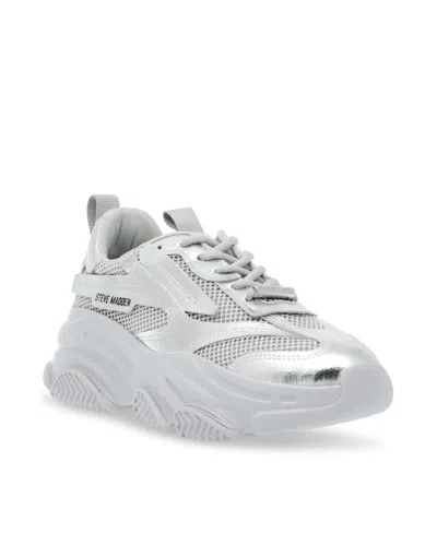 Steve Madden Men's Possess Fashion Sneakers In Silver