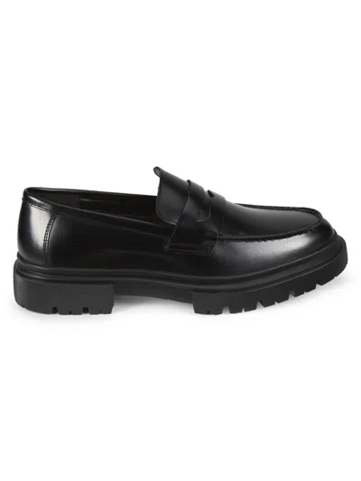 Steve Madden Men's Pzeb Leather Penny Loafers In Black
