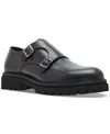 Steve Madden Men's Shaken Double Monk Strap Shoe In Black Leather