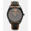 Steve Madden Men's Silicone Watch Black/orange In Multi
