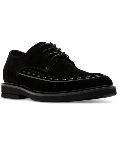 Steve Madden Men's Sovereign Suede Lace-up Loafer In Black Suede