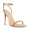 Steve Madden Men Steve Madden Breslin Sandals Women's Us 7.5 Blush Rhinestone Ankle Strap Zpo3458