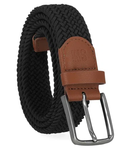 Steve Madden Men's Woven Elastic Belt In Black