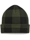 STEVE MADDEN MENS CHECK PRINT FITTED BEANIE HAT