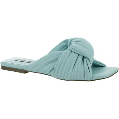 Steve Madden Mentor Womens Faux Leather Knot Front Slide Sandals