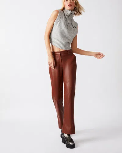 Steve Madden Mercer Faux Leather Pant Cognac In Brown