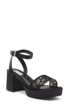 Steve Madden Mercerr Ankle Strap Platform Sandal In Black Lace