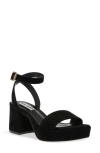Steve Madden Women's Mercerr Two-piece Block-heel Dress Sandals In Black Suede