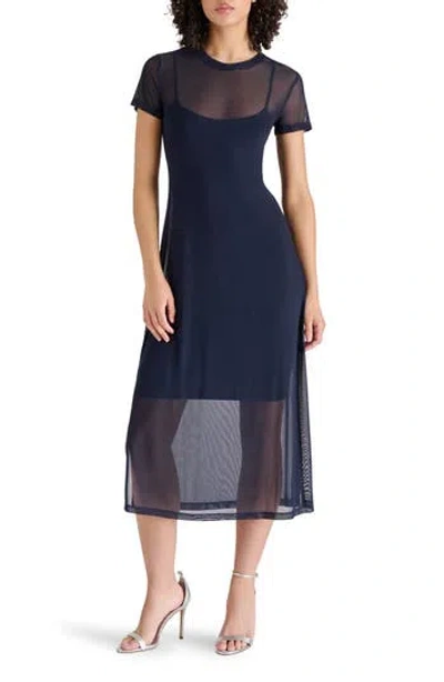 Steve Madden Mesh T-shirt Dress In Marine