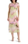 Steve Madden Mesh T-shirt Midi Dress In Mystical Tie Dye