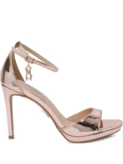 Steve Madden Metallic Ankle-strap Sandals In Pink
