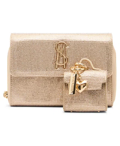 Steve Madden Metallic Faux Leather Carina Crossbody Wallet In Champagne