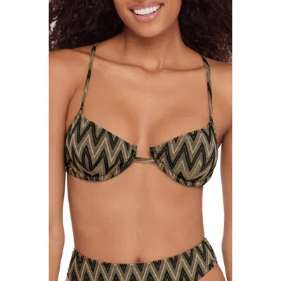 Steve Madden Metallic Underwire Bikini Top In Brown