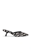 Steve Madden Micki-z Zebra Calf Hair Leather Kitten Heel Mule Pumps In Zebra