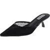 Steve Madden Micki Womens Mesh Mule Kitten Heels In Black