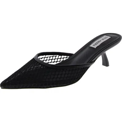 Steve Madden Micki Womens Mesh Mule Kitten Heels In Black