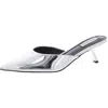 Steve Madden Micki Womens Metallic Patent Kitten Heels In Silver