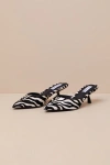 Steve Madden Micki-z Zebra Calf Hair Leather Kitten Heel Mule Pumps