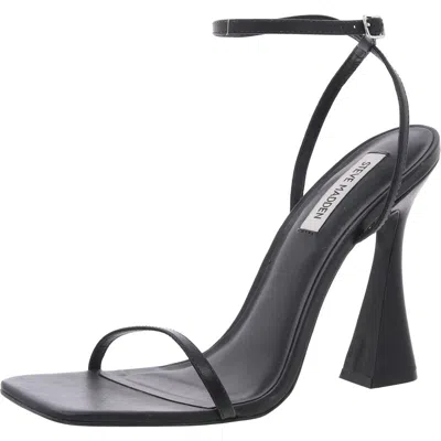 Steve Madden Midnight Womens Adjustable Leather Heels In Black