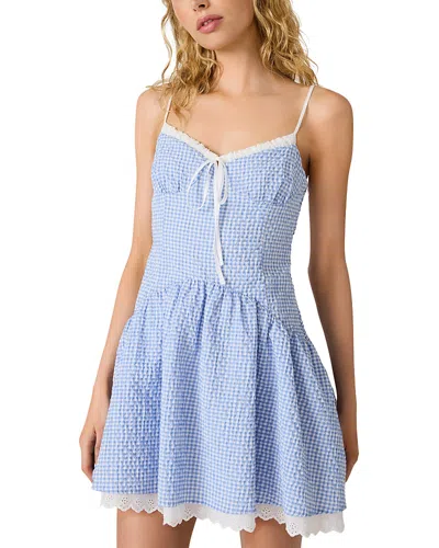 Steve Madden Miette Cotton Gingham Minidress In Blue