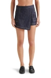 Steve Madden Milena Denim Wrap Miniskort In Dark Indigo
