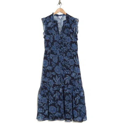 Steve Madden Mily Split Neck Dress In Navy