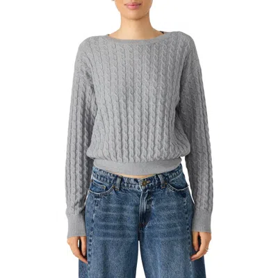 Steve Madden Minna Cable Stitch Sweater In Gray
