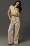 Steve Madden Minorca Drawstring Wide-leg Pull-on Pants In Beige