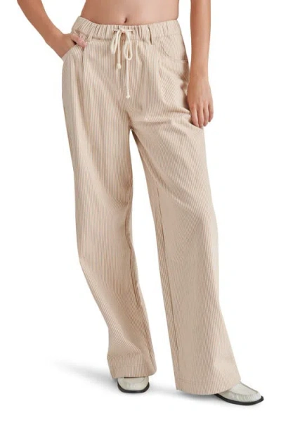 Steve Madden Minorca Drawstring Wide-leg Pull-on Pants In Beige