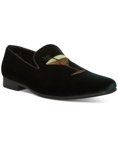 Steve Madden Mint Velvet Loafers Emerald Green Embroidered Jzz1277