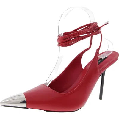 Steve Madden Mira Womens Lace-up Leather Ankle Strap In Red Multi
