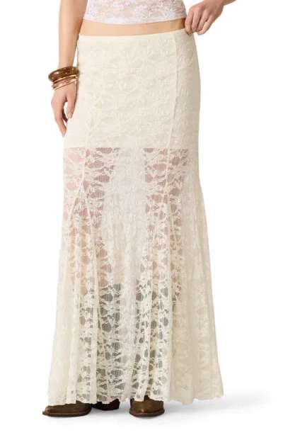 Steve Madden Mirabel Embroidered Lace Skirt In White