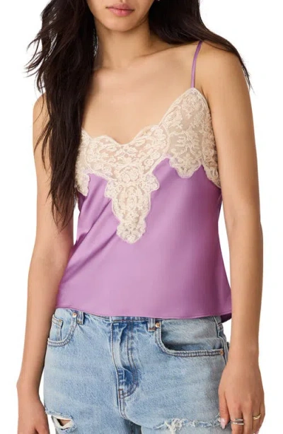 Steve Madden Miriah Lace Trim Camisole In Purple