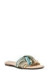 Steve Madden Misha Slide Sandal In Turquoise Multi