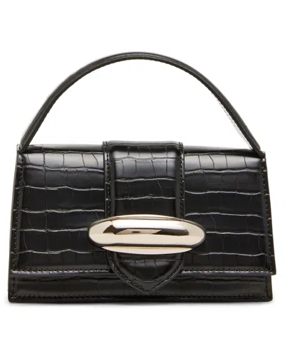 Steve Madden Mishell Mini Top Handle Satchel Handbag In Black Croc