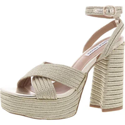 Steve Madden Miss Womens Criss-cross Textured Platform Sandals In Multi