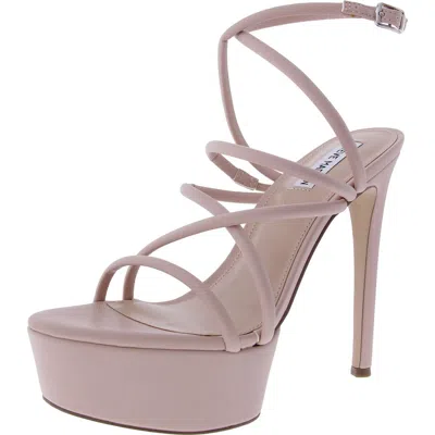 Steve Madden Missy Womens Adjustable Faux Leather Platform Sandals In Gold