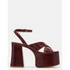 Steve Madden Caelan Womens Suede Block Heel Platform Sandals In Brown