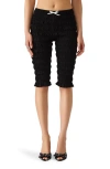 Steve Madden Misty Smocked Capri Pants In Black