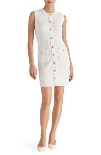 Steve Madden Mitsy Sleeveless Rib Sweater Dress In White